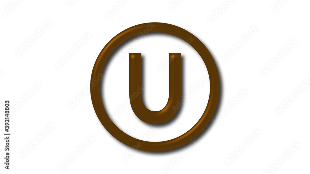 U 3d letter logo on white background, 3d letter logo U 3d letter logo on white background, 3d letter logo