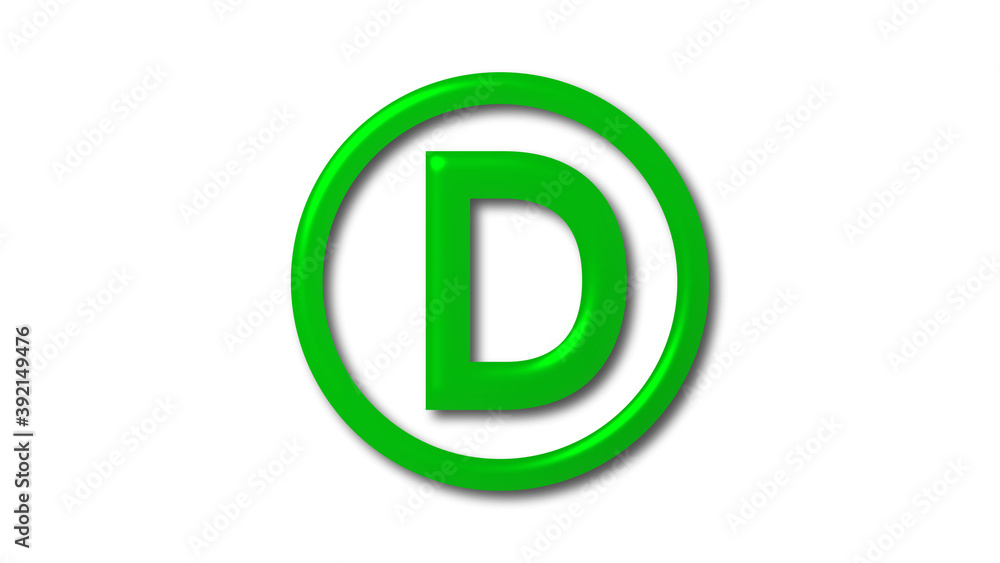 Amazing green shiny 3d letter logo on white background, D 3d letter logo Amazing green shiny 3d letter logo on white background, D 3d letter logo