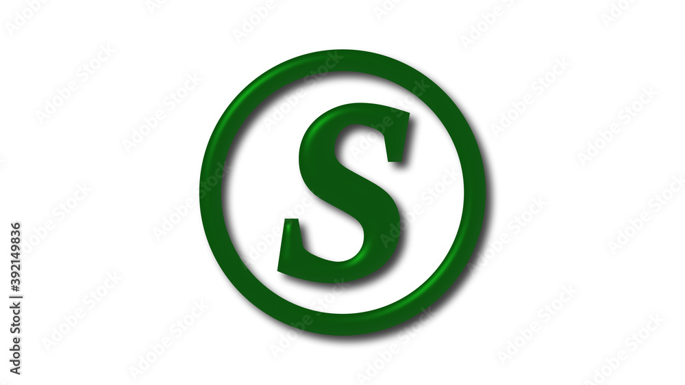 New green dark shiny 3d letter logo on white background, Shiny logo New green dark shiny 3d letter logo on white background, Shiny logo