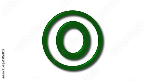 New green dark shiny 3d letter logo on white background, 3d logo