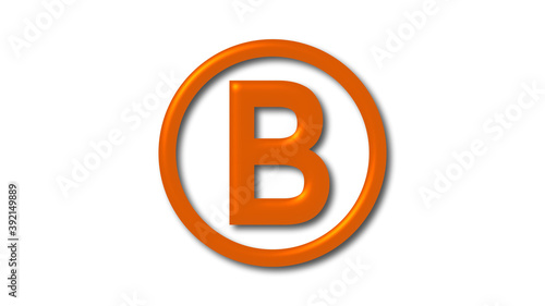 Brown shiny B 3d letter logo on white background, 3d logo