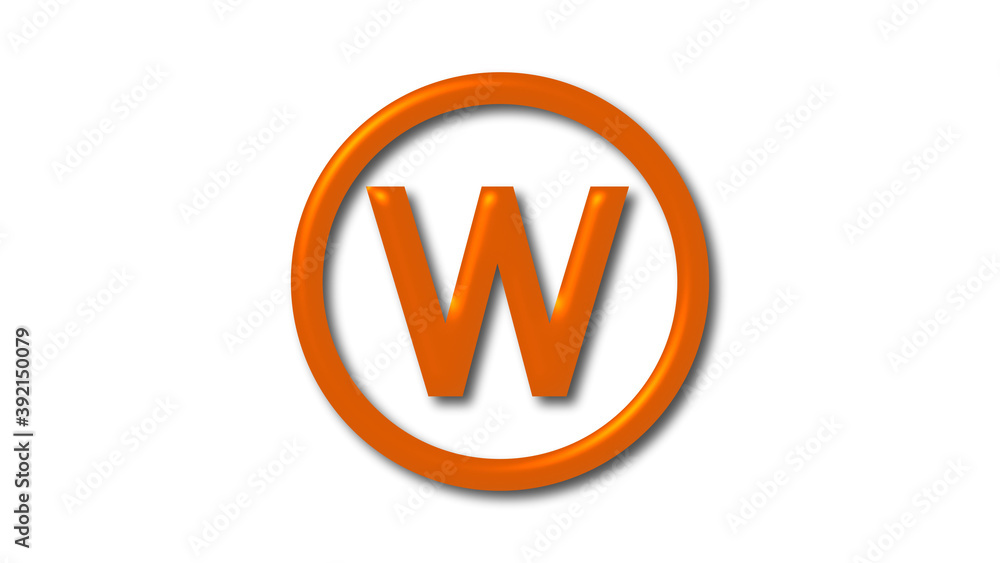 New brown shiny W 3d letter logo on white background, 3d letter logo New brown shiny W 3d letter logo on white background, 3d letter logo