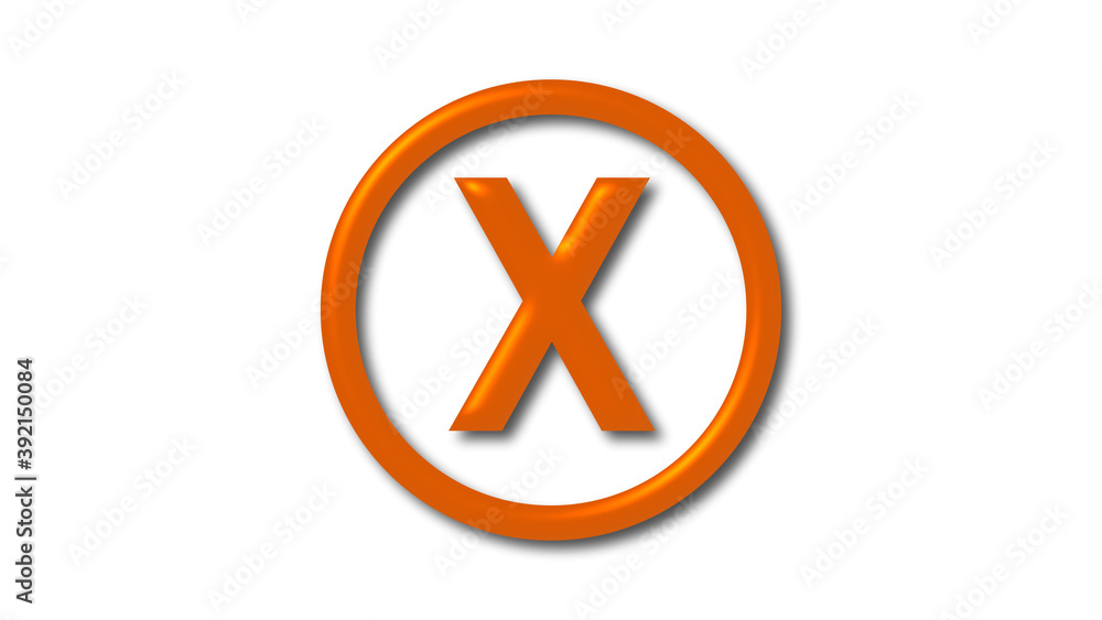 Obraz premium New brown color shiny X 3d letter logo on white background