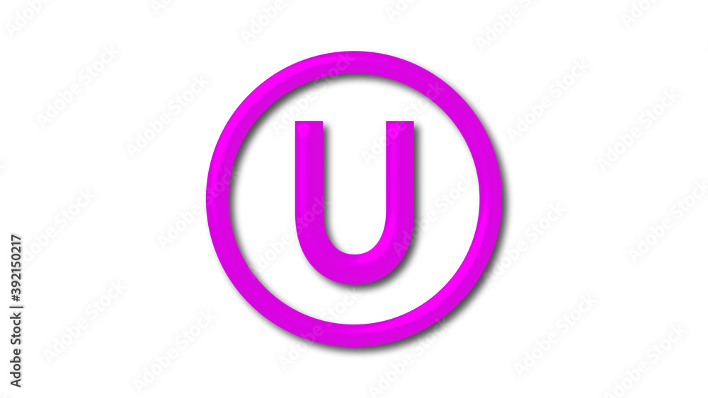 Amazing pink shiny 3d letter logo on white background Amazing pink shiny 3d letter logo on white background
