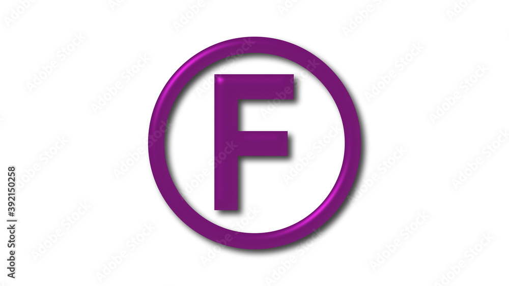 Pink dark F 3d letter logo on white background, Shiny logo Pink dark F 3d letter logo on white background, Shiny logo