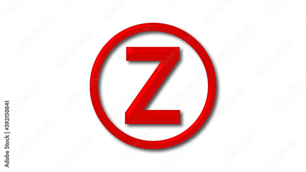 Red shiny Z 3d logo on white background, 3d letter logo Red shiny Z 3d logo on white background, 3d letter logo