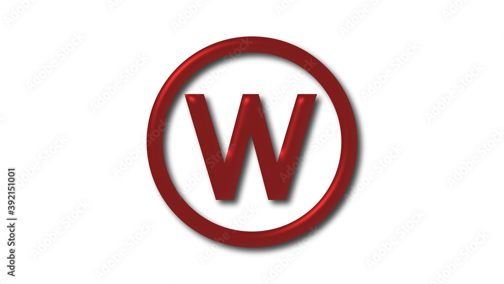 New red dark 3d letter logo o white background, W 3d letter logo New red dark 3d letter logo o white background, W 3d letter logo