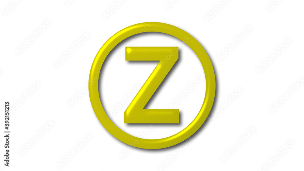 New yellow color Z 3d logo on white background, 3d letter logo New yellow color Z 3d logo on white background, 3d letter logo