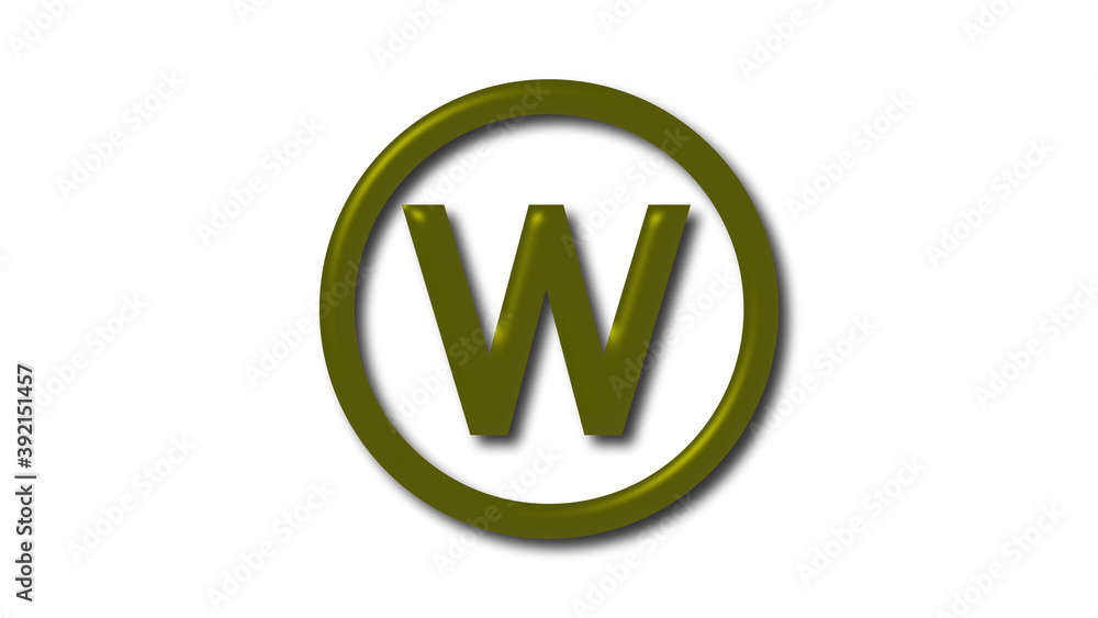 Amazing yellow dark W letter logo, W 3d logo on white background Amazing yellow dark W letter logo, W 3d logo on white background