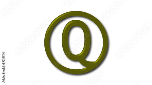 Yellow dark Q 3d logo on white background, New q 3d logo