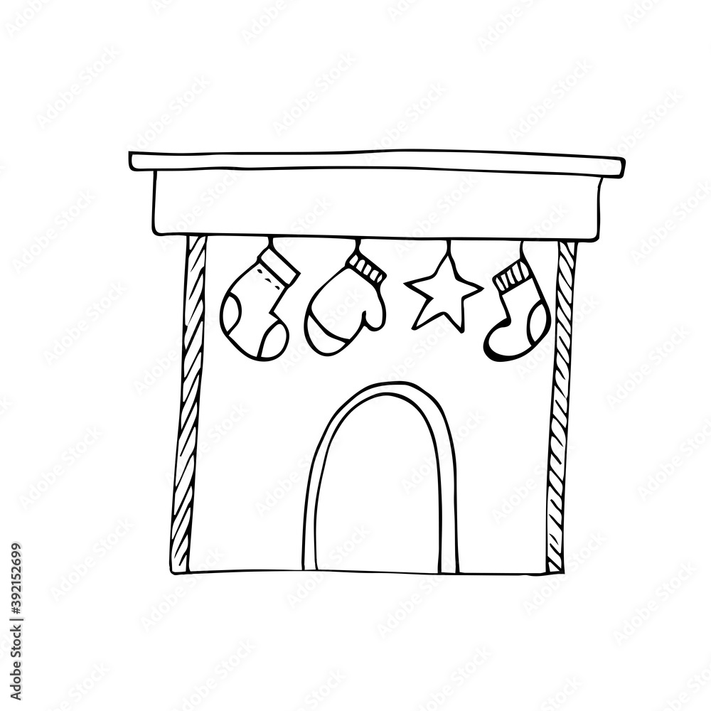 Set of winter doodles with lettering Set of winter doodles with lettering