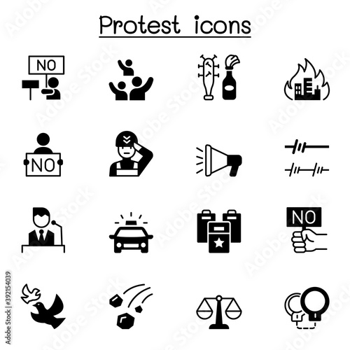 Protest icon set vector illustration graphic design