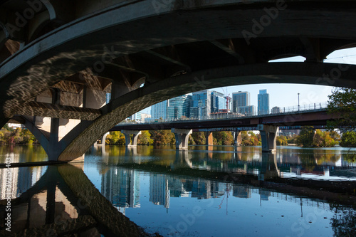Cityscape View from Under the Bridge Austin Texas