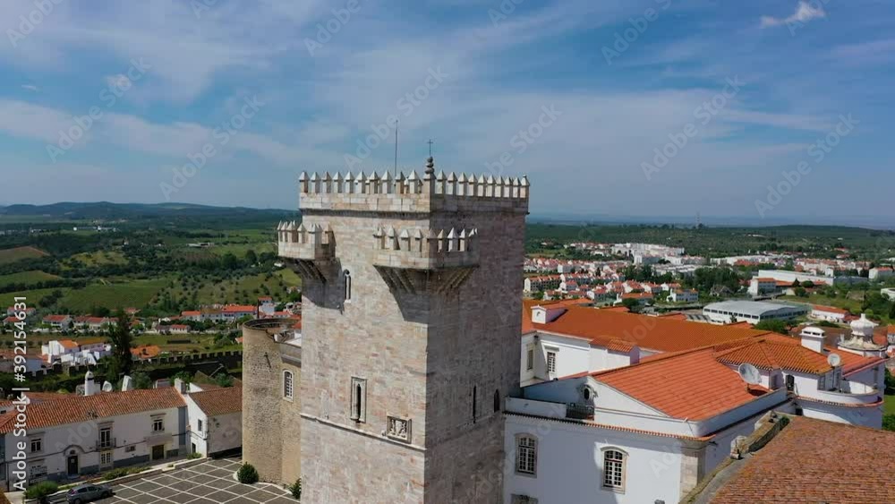 Aerial view of fortified village on hill in Portugal. Aerial view of fortified village on hill in Portugal.
