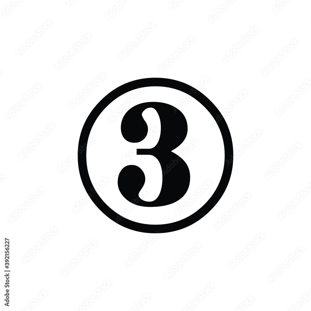 Number 3 Icon Vector Number 3 Icon Vector