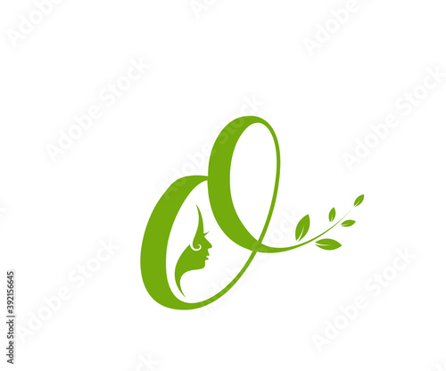 Letter o woman spa logo design template