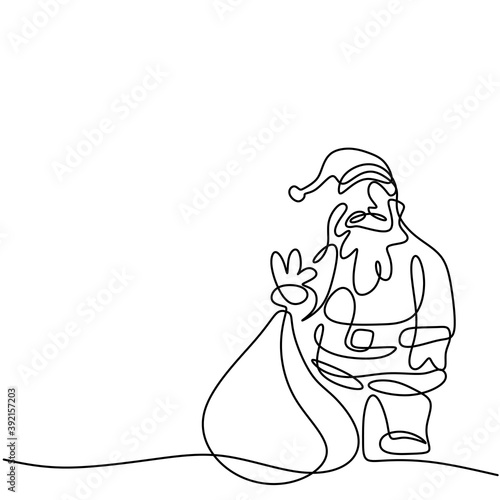 Continuous one line a Santa...