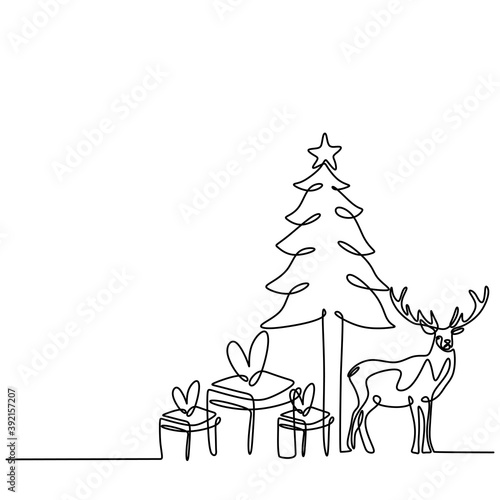 Christmas trees and deers c...