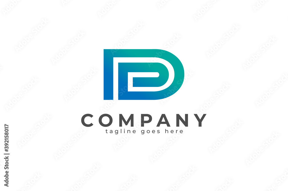 Abstract Letter D and P Logo, letter D with letter P inside, isolated on white background, flat design logo template element, vector illustration Abstract Letter D and P Logo, letter D with letter P inside, isolated on white background, flat design logo template element, vector illustration