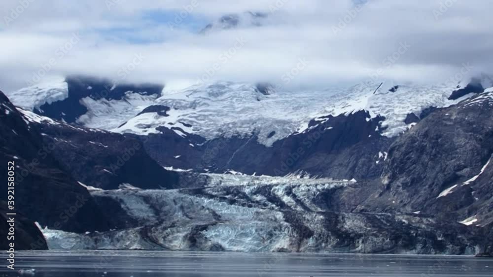 Alaska Glacier Bay landscape with Johns Hopkins Glacier. Alaska Glacier Bay landscape with Johns Hopkins Glacier.