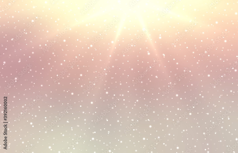 Bright shine and snow on rosy pastel empty background. Winter holidays decor. Light texture. Bright shine and snow on rosy pastel empty background. Winter holidays decor. Light texture.