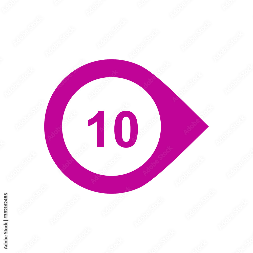 Number 10 Icon Vector Number 10 Icon Vector