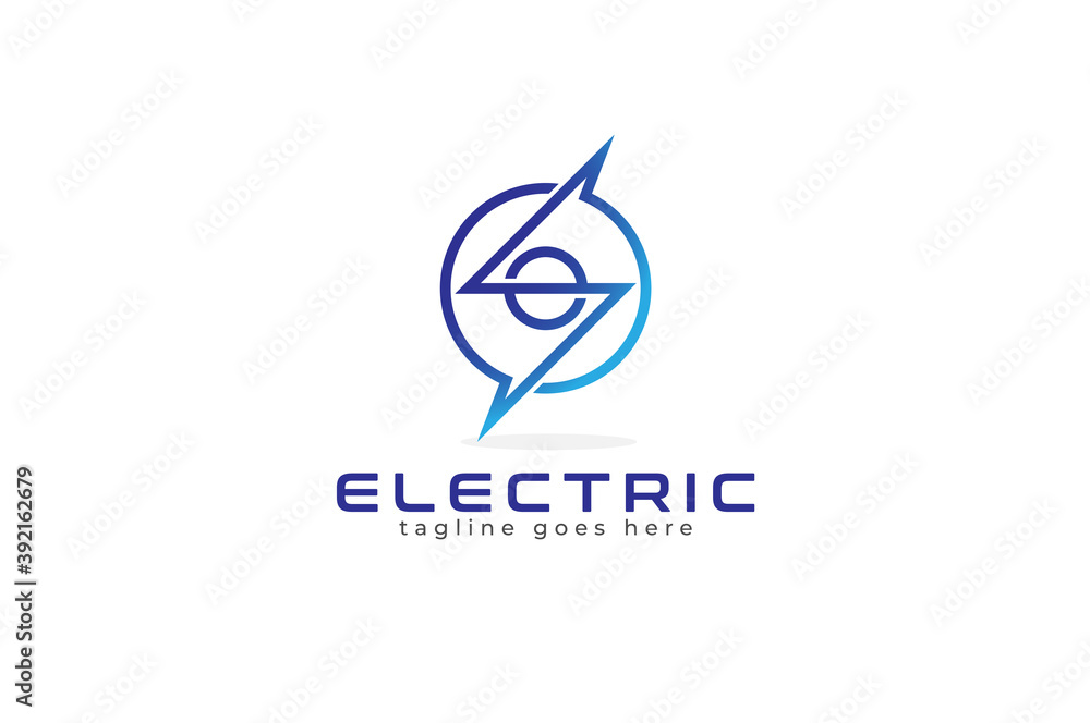 Letter O Electricl Logo, letter O and thunder bolt icon combination, isolated on white background, flat design logo template element, vector illustration Letter O Electricl Logo, letter O and thunder bolt icon combination, isolated on white background, flat design logo template element, vector illustration
