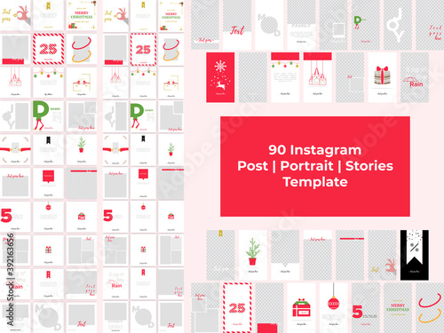 Modern Simple Set of Editable square, portrait, stories Instagram template. minimalist concept for social media. Vector illustration ai, eps10