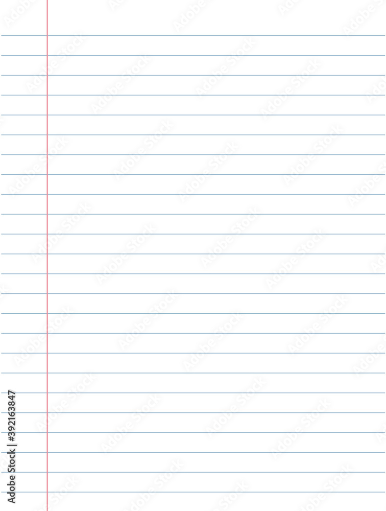 notebook paper background. a sheet of white striped paper with a left margin. school concept. notebook paper background. a sheet of white striped paper with a left margin. school concept.