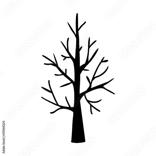 Christmas tree doodle. Hand drawn xmas decorations icons. Vector illustration isolated on white background.