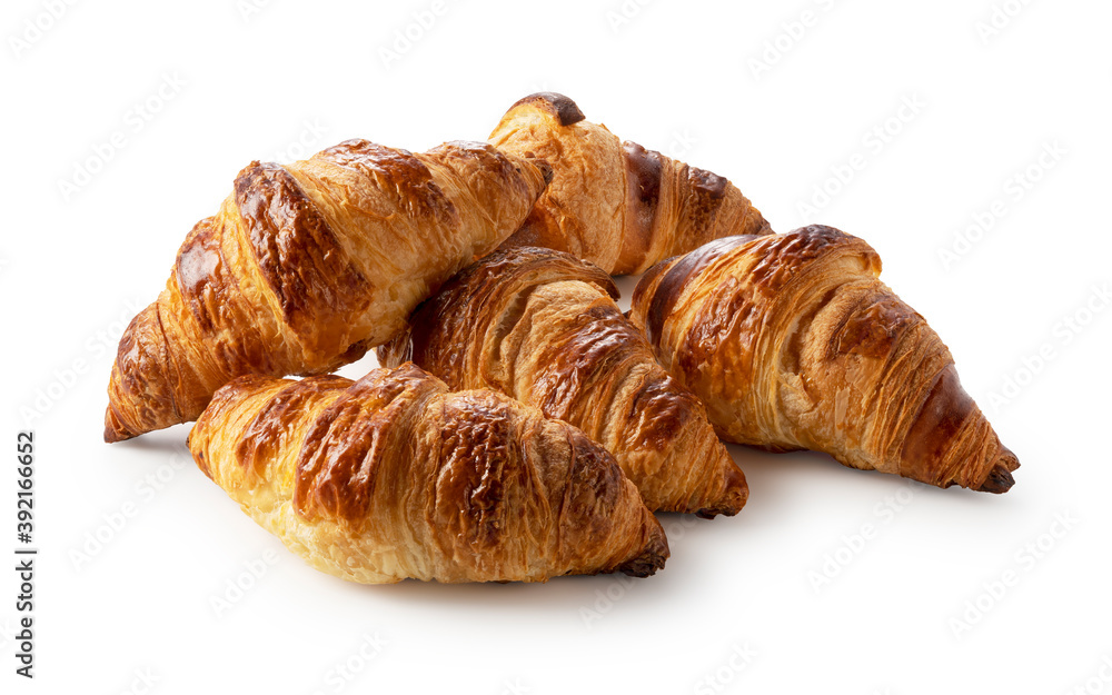 Croissants on a white background