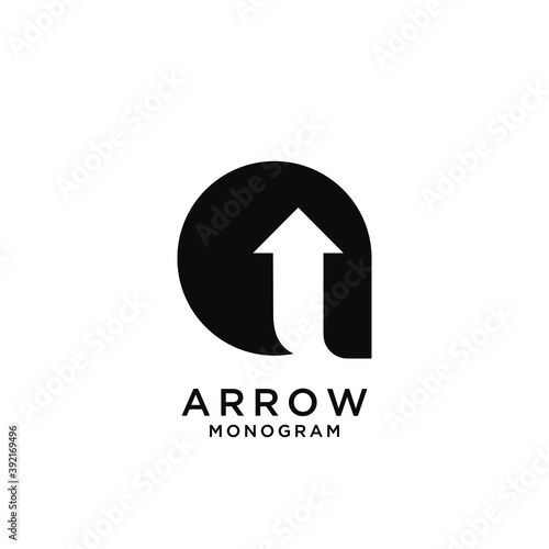 Free Download arrow with initial A simple letter logo design with isolated background - GFXLoad