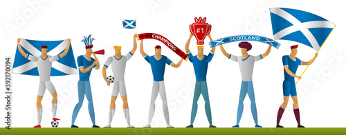 Scotland football fans Cheerful soccer