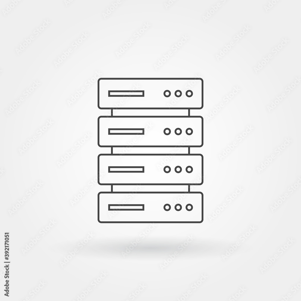 server icon single isolated with modern line or outline server icon single isolated with modern line or outline