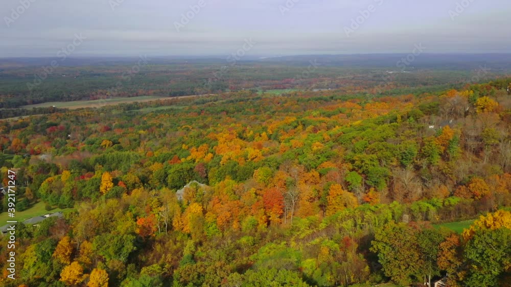 Gorgeous Pan Shot of Homes in Autumn Landscape - Part 5
