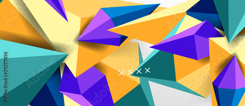 3d low poly abstract shape background vector illustration