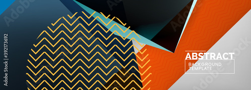 Low poly 3d geometric shapes, minimal abstract background. Vector illustrations for covers, banners, flyers and posters and other