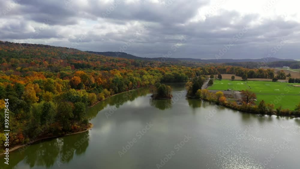 Beautiful Fisher Meadows Lake Behind a Stunning Autumn Landscape Beautiful Fisher Meadows Lake Behind a Stunning Autumn Landscape