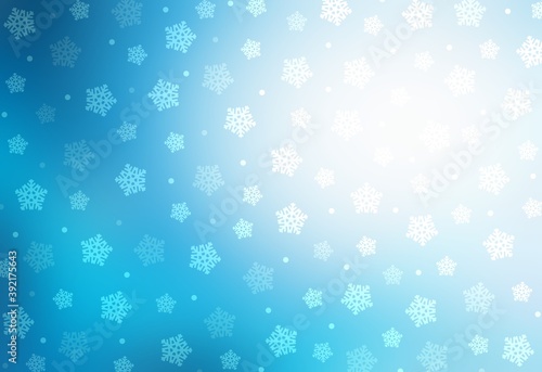 Blue snowflakes whirl pattern. Winter decorative illustration for fantasy design.