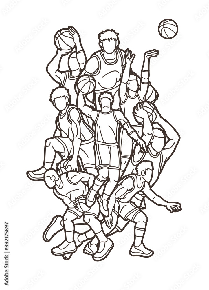 Basketball player action sport graphic vector Basketball player action sport graphic vector