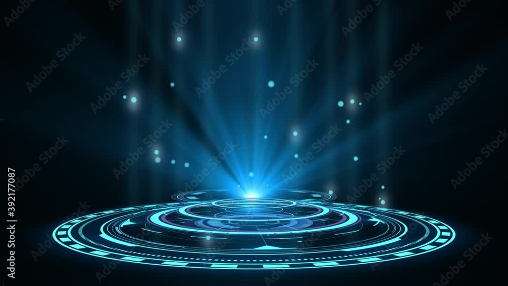 Blue hologram HUD circle interfaces. Digital data network protection, future technology network concept. Excellent for any kind of hi-tec, science, technology or futuristic concept. Blue hologram HUD circle interfaces. Digital data network protection, future technology network concept. Excellent for any kind of hi-tec, science, technology or futuristic concept.