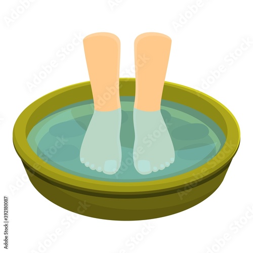 Beauty foot bath icon. Cartoon of beauty foot bath vector icon for web design isolated on white background