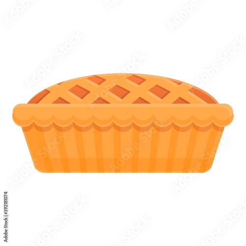 American apple pie icon. Cartoon of american apple pie vector icon for web design isolated on white background