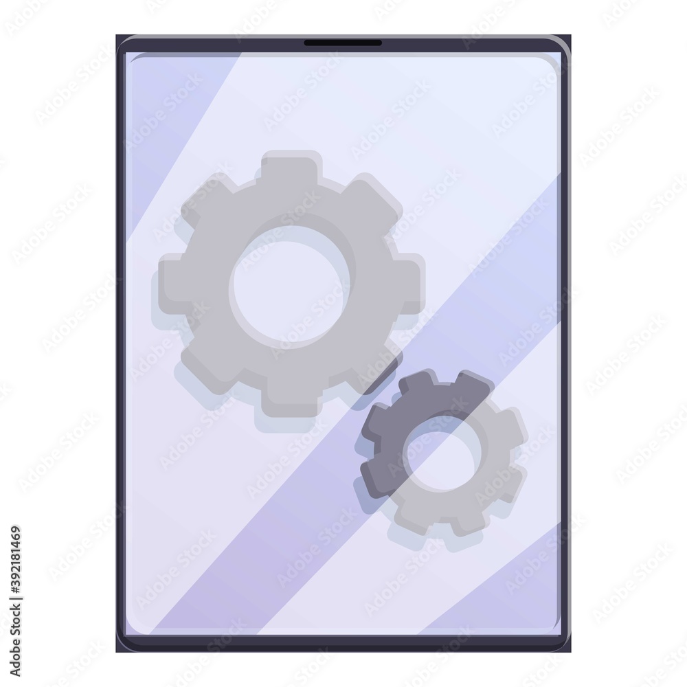 Broken mechanic tablet icon. Cartoon of broken mechanic tablet vector icon for web design isolated on white background Broken mechanic tablet icon. Cartoon of broken mechanic tablet vector icon for web design isolated on white background