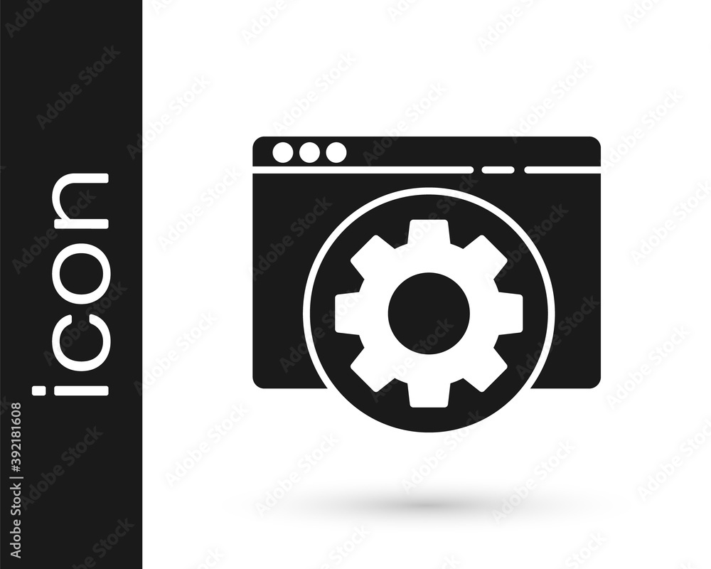 Grey Browser setting icon isolated on white background. Adjusting, service, maintenance, repair, fixing. Vector Illustration. Grey Browser setting icon isolated on white background. Adjusting, service, maintenance, repair, fixing. Vector Illustration.