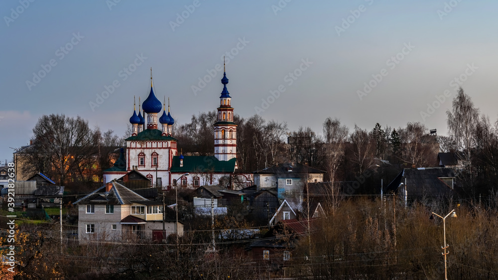 The Temple of the icon of the Mother of God Korsunskaya in the city of Uglich of the Yaroslavl region of Russia. Orthodox church
