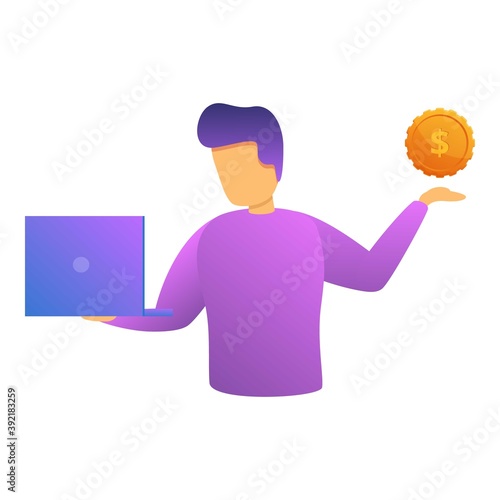 Freelancer monetization icon. Cartoon of freelancer monetization vector icon for web design isolated on white background