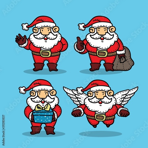 set of santa claus. vector illustrtion