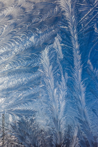 Frosty pattern on window glass