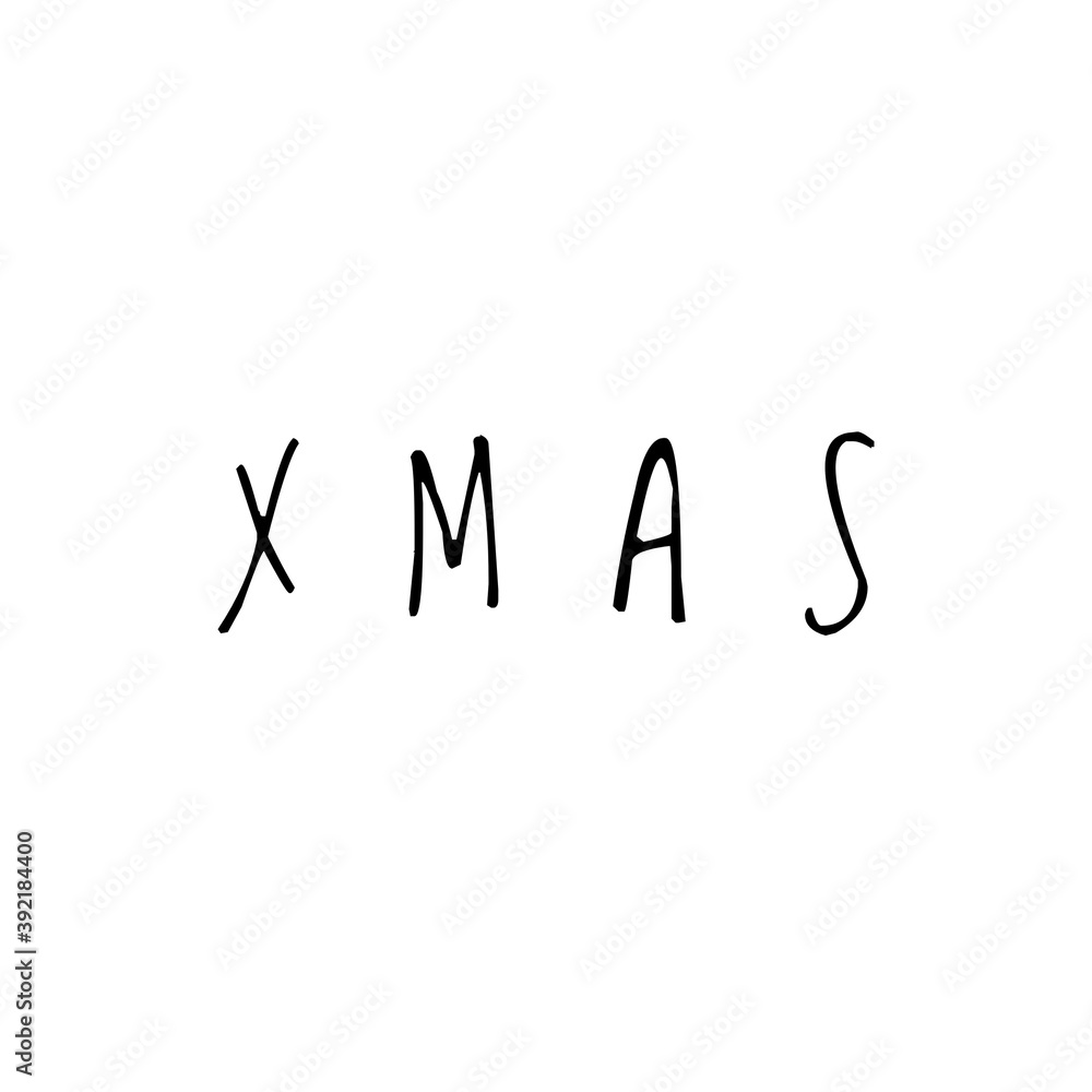 ''Christmas'' Word Lettering Illustration ''Christmas'' Word Lettering Illustration